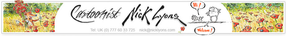 Header for cartoonist Nick Lyons.com website
